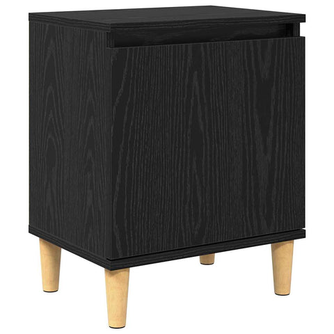 vidaXL Bedside Cabinet Black oak 40 x 30 x 50 cm Engineered wood