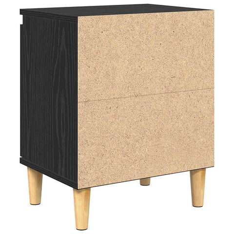 vidaXL Bedside Cabinet Black oak 40 x 30 x 50 cm Engineered wood