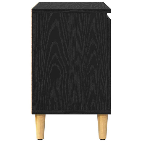 vidaXL Bedside Cabinet Black oak 40 x 30 x 50 cm Engineered wood