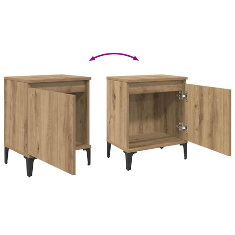 vidaXL Bedside Cabinet Artisan oak 40 x 30 x 50 cm Engineered wood