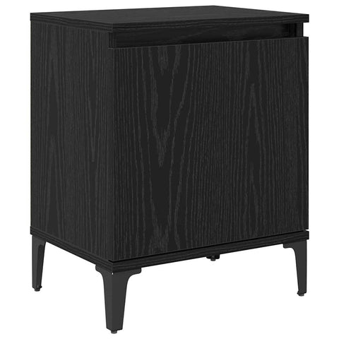 vidaXL Bedside Cabinet Black oak 40 x 30 x 50 cm Engineered wood