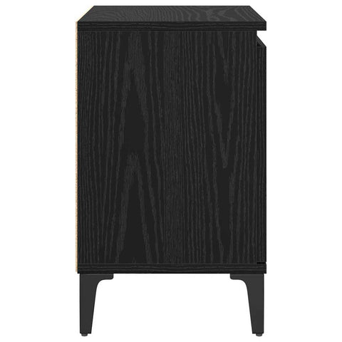 vidaXL Bedside Cabinet Black oak 40 x 30 x 50 cm Engineered wood