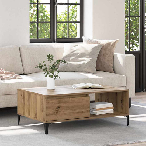 vidaXL Coffee Table Artisan oak 90 x 60 x 35 cm Engineered wood