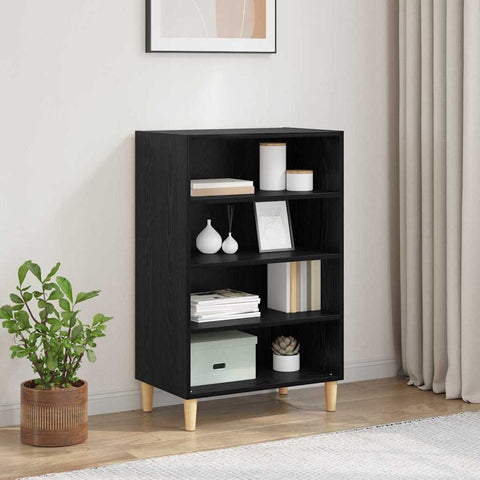 vidaXL Sideboard with Shelf Black oak 57 x 35 x 90 cm Engineered wood
