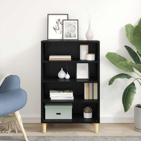 vidaXL Sideboard with Shelf Black oak 57 x 35 x 90 cm Engineered wood