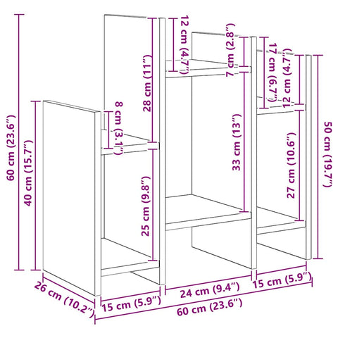 vidaXL Side Cabinet Old wood 60 x 26 x 60 cm Engineered wood