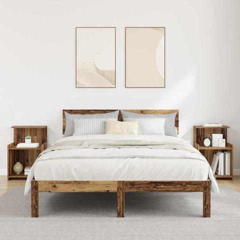 vidaXL Bedside Cabinet 2 pcs Old wood 40 x 35 x 60 cm Engineered wood