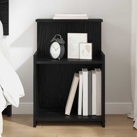 vidaXL Bedside Cabinet Black oak 40 x 35 x 60 cm Engineered wood