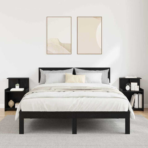 vidaXL Bedside Cabinet 2 pcs Black oak 40 x 35 x 60 cm Engineered wood