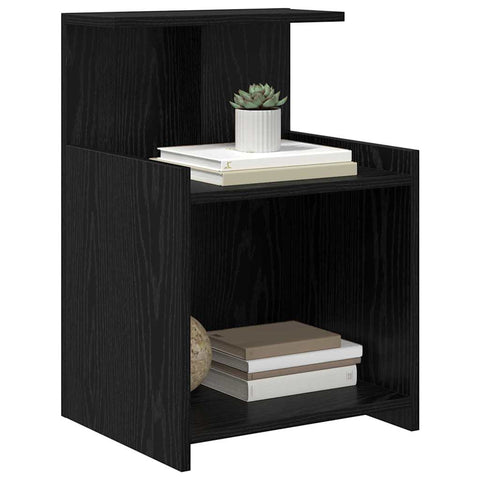 vidaXL Bedside Cabinet 2 pcs Black oak 40 x 35 x 60 cm Engineered wood