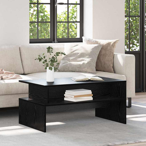 vidaXL Coffee Table Black oak 90 x 55 x 42.5 cm Engineered wood