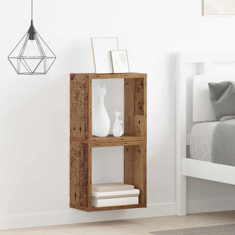 vidaXL Wall Shelves 2 pcs Old wood 26 x 15 x 26 cm Engineered wood