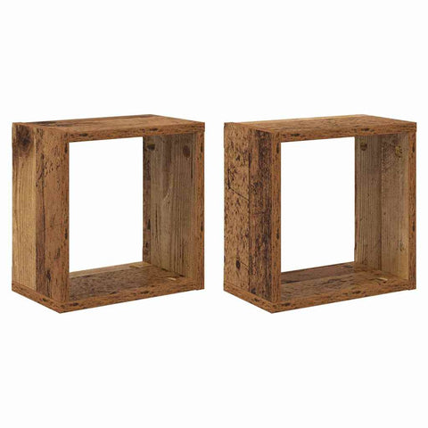 vidaXL Wall Shelves 2 pcs Old wood 26 x 15 x 26 cm Engineered wood