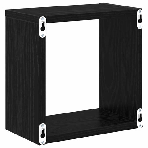 vidaXL Wall Shelves 2 pcs Black Oak 26 x 15 x 26 cm Engineered wood
