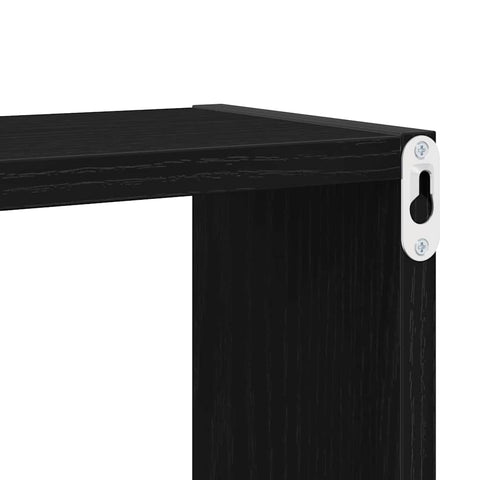 vidaXL Wall Shelves 4 pcs Black oak 26 x 15 x 26 cm Engineered wood