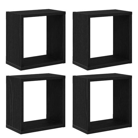 vidaXL Wall Shelves 4 pcs Black oak 26 x 15 x 26 cm Engineered wood