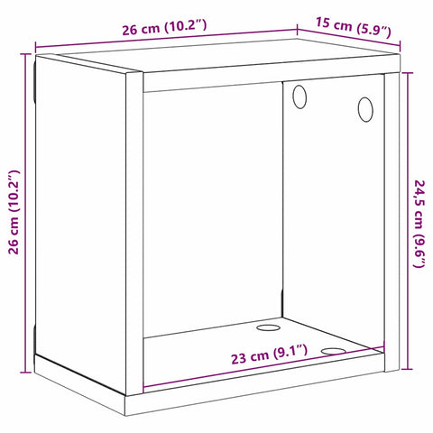 vidaXL Wall Shelves 4 pcs Black oak 26 x 15 x 26 cm Engineered wood