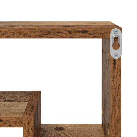 vidaXL Wall Shelf with Shelf Old wood 82 x 15 x 51 cm Engineered wood