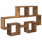 vidaXL Wall Shelf with Shelf Old wood 82 x 15 x 51 cm Engineered wood