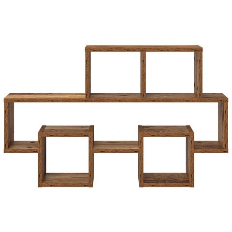 vidaXL Wall Shelf with Shelf Old wood 82 x 15 x 51 cm Engineered wood