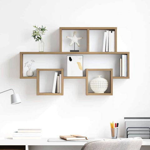 vidaXL Wall Shelf Artisan oak 82 x 15 x 51 cm Engineered wood
