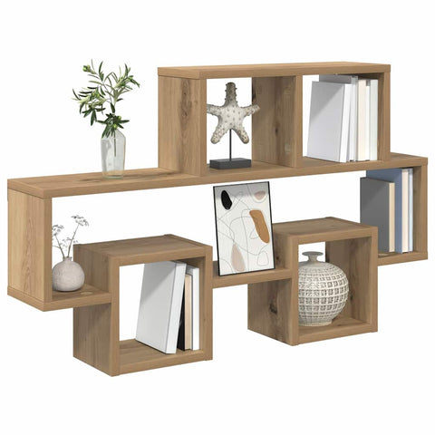 vidaXL Wall Shelf Artisan oak 82 x 15 x 51 cm Engineered wood