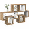 vidaXL Wall Shelf Artisan oak 82 x 15 x 51 cm Engineered wood