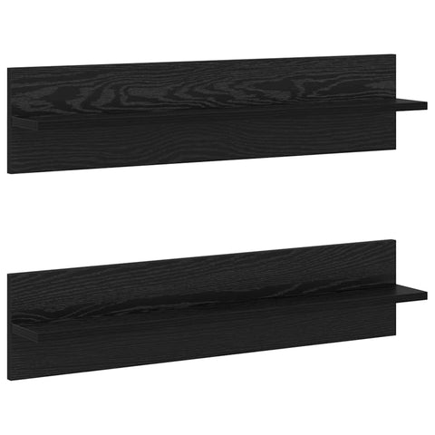 vidaXL Wall Shelves 2 pcs Black oak 80 x 11.5 x 18 cm Engineered wood