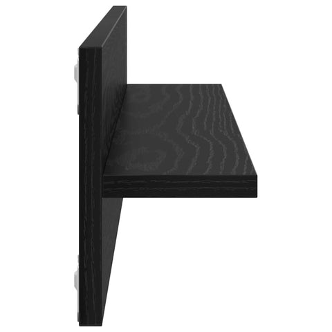 vidaXL Wall Shelves 2 pcs Black oak 80 x 11.5 x 18 cm Engineered wood