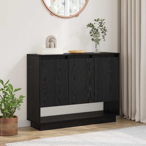vidaXL Sideboard with Shelf with Door Black oak 97 x 29 x 75 cm Engineered wood