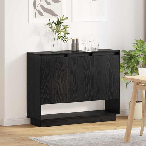 vidaXL Sideboard with Shelf with Door Black oak 97 x 29 x 75 cm Engineered wood