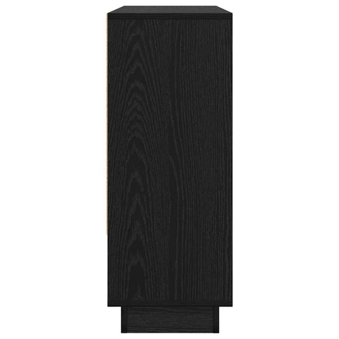 vidaXL Sideboard with Shelf with Door Black oak 97 x 29 x 75 cm Engineered wood