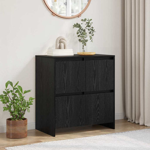 vidaXL Sideboard with Door Black oak 70 x 41 x 75 cm Engineered wood