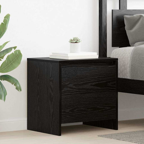 vidaXL Bedside Cabinet Black oak Engineered wood