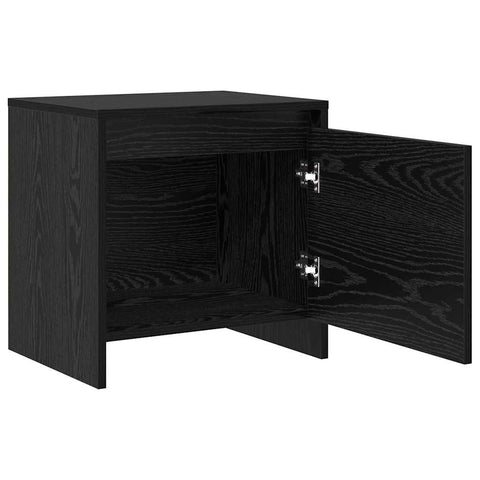 vidaXL Bedside Cabinet Black oak Engineered wood