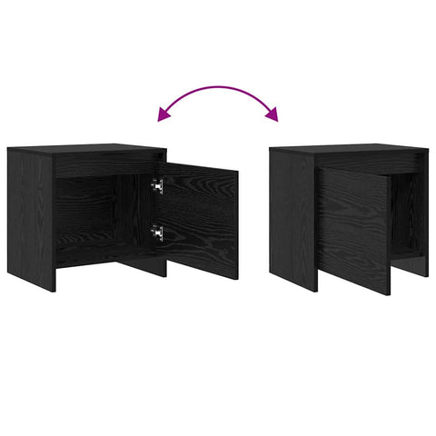 vidaXL Bedside Cabinet Black oak Engineered wood