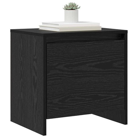 vidaXL Bedside Cabinet Black oak Engineered wood