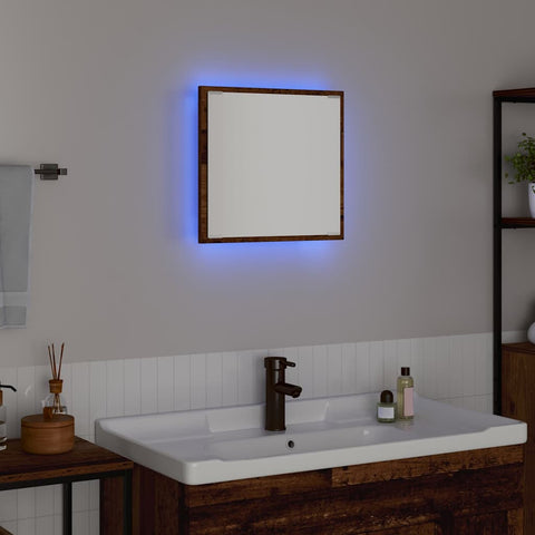 vidaXL LED Bathroom Mirror Old wood 40 x 8.5 x 37 cm Engineered Wood