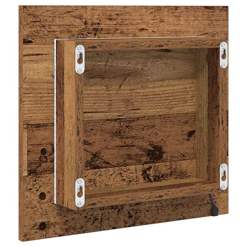 vidaXL LED Bathroom Mirror Old wood 40 x 8.5 x 37 cm Engineered Wood