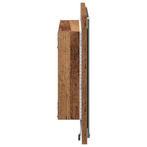 vidaXL LED Bathroom Mirror Old wood 40 x 8.5 x 37 cm Engineered Wood