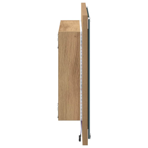 vidaXL LED Bathroom Mirror Wall-mounted Artisan oak 40 x 8.5 x 37 cm