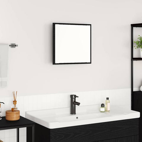 vidaXL LED Bathroom Mirror Black oak 40 x 8.5 x 37 cm Engineered Wood