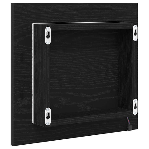 vidaXL LED Bathroom Mirror Black oak 40 x 8.5 x 37 cm Engineered Wood