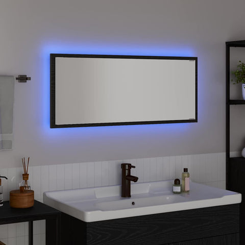 vidaXL Mirror Wall-mounted Black oak 90 x 8.5 x 37 cm Engineered Wood