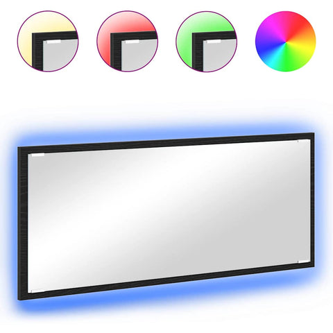 vidaXL Mirror Wall-mounted Black oak 90 x 8.5 x 37 cm Engineered Wood