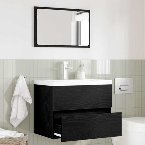 vidaXL Bathroom Furniture Set 2 pcs Black Oak 57 x 37 x 45 cm