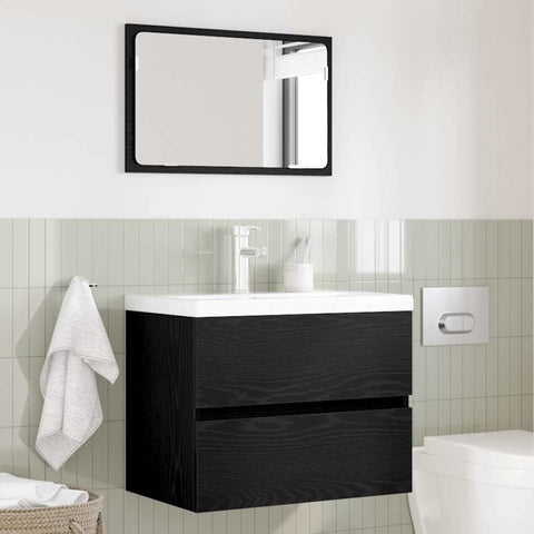 vidaXL Bathroom Furniture Set 2 pcs Black Oak 57 x 37 x 45 cm