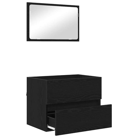 vidaXL Bathroom Furniture Set 2 pcs Black Oak 57 x 37 x 45 cm