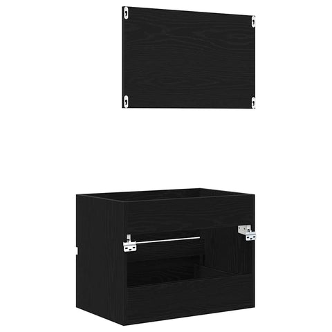 vidaXL Bathroom Furniture Set 2 pcs Black Oak 57 x 37 x 45 cm