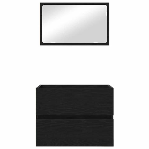 vidaXL Bathroom Furniture Set 2 pcs Black Oak 57 x 37 x 45 cm